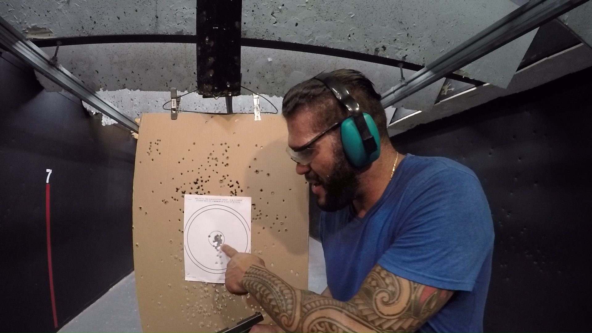 Shooter reviewing a target during private CCW training in Fort Lauderdale