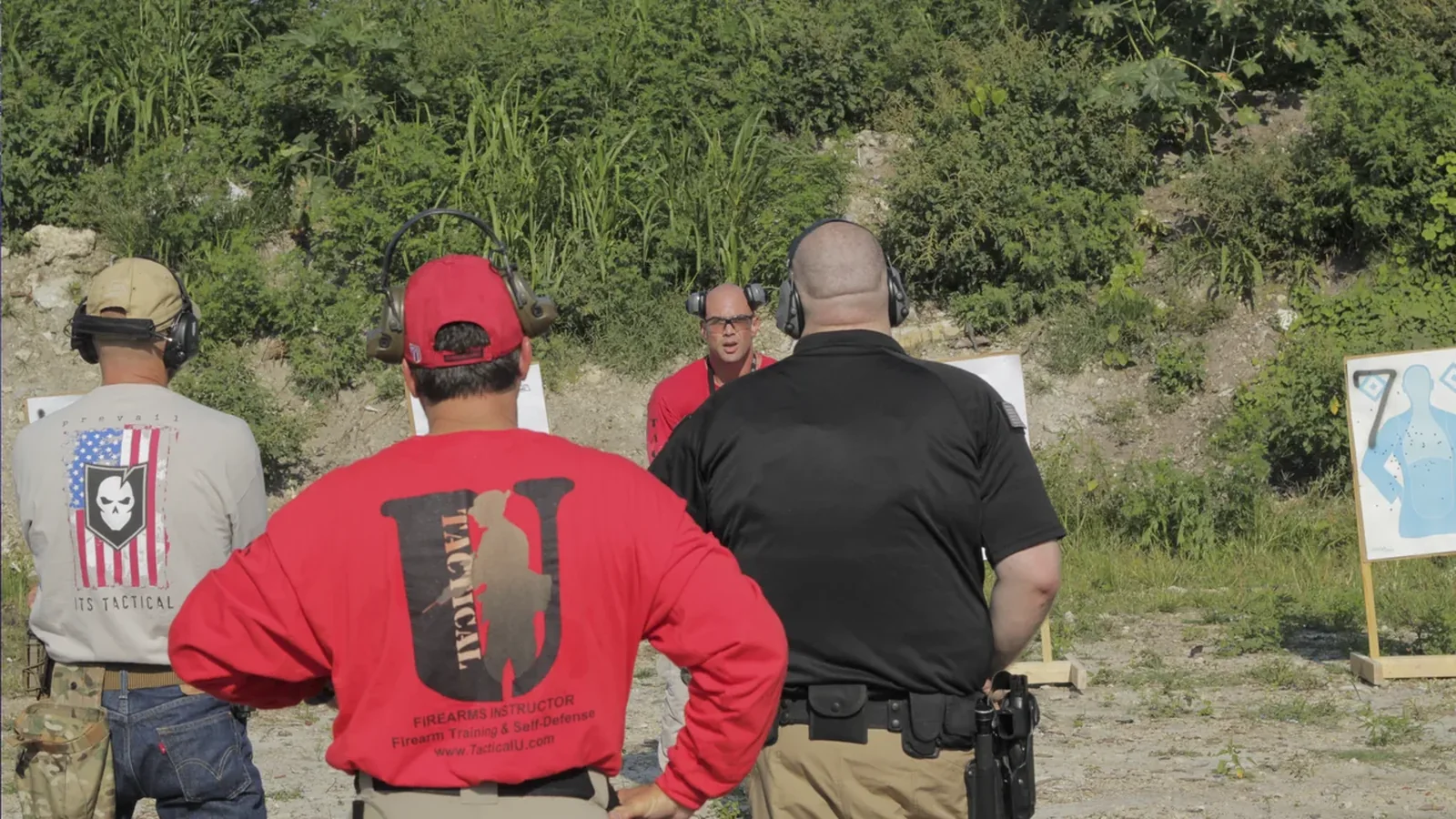 Stephen L. Cohen briefing a small group before live-fire firearms training in South Florida