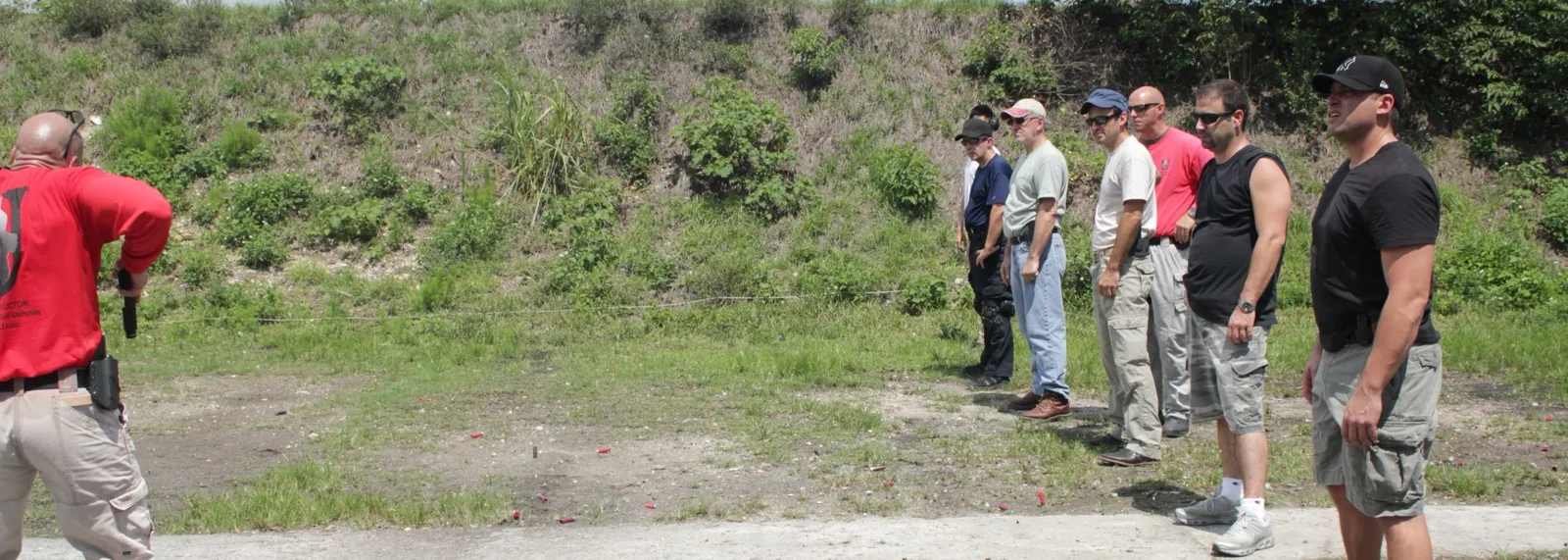 Stephen L. Cohen running a live-fire training line for students at a Tactical U range session in South Florida