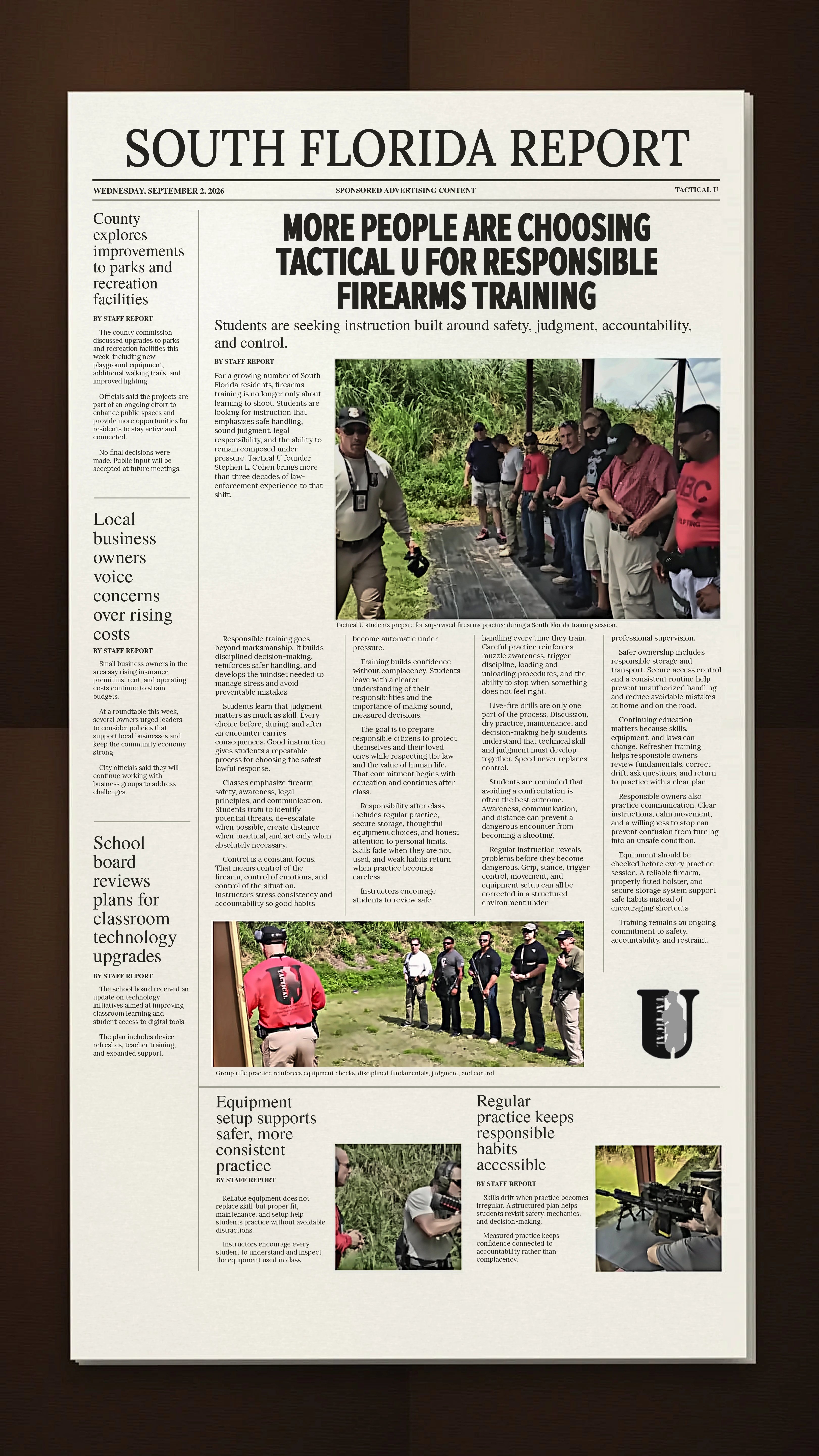 South Florida Report feature about responsible firearms training