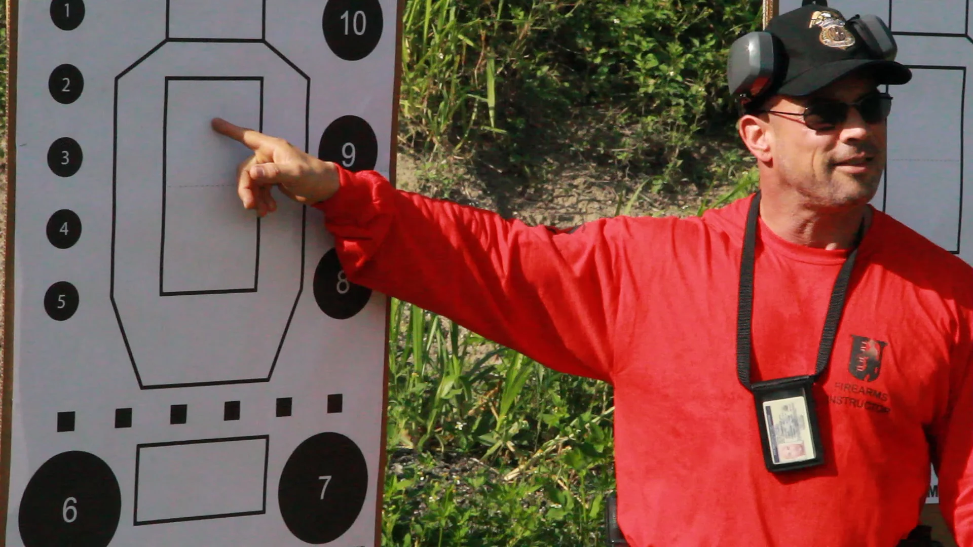 Stephen L. Cohen in a Tactical U shirt briefing students at the target