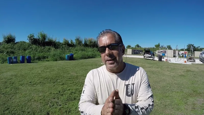 Tactical U instructor talking to the camera at the range